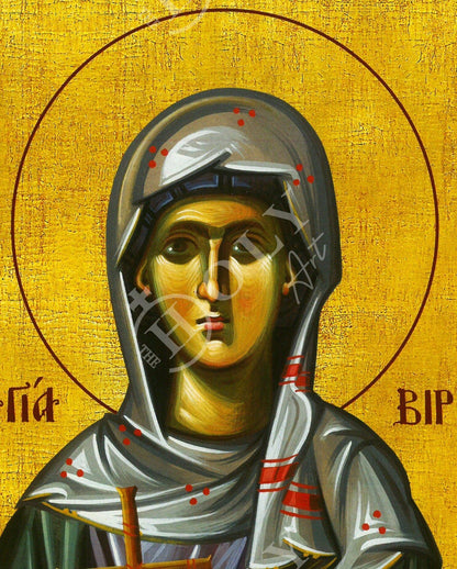 Saint Virginia icon, Handmade Greek Catholic icon of St Virginia Centurione Bracelli, Byzantine art wall hanging, religious gift - TheHolyArt