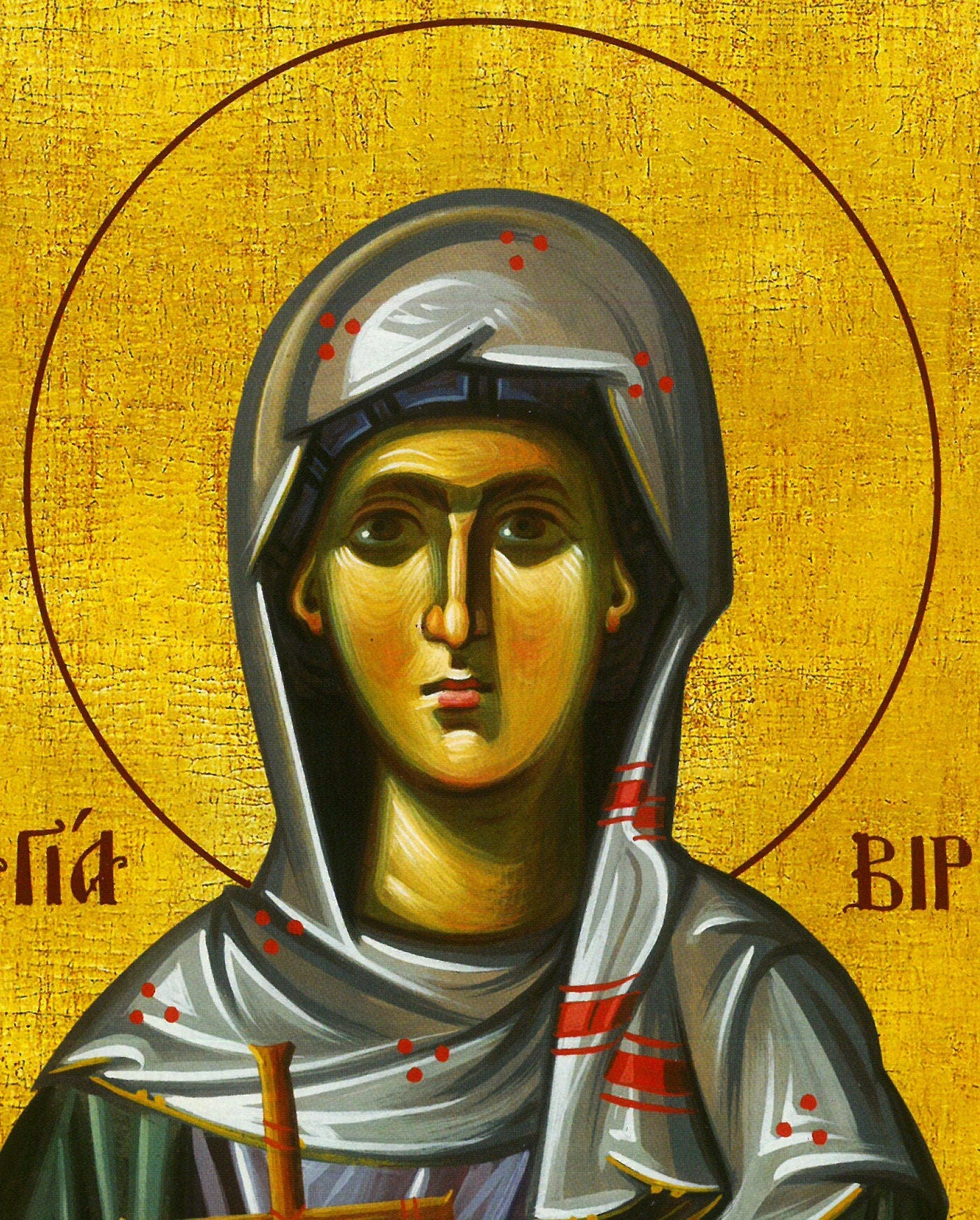 Saint Virginia icon, Handmade Greek Catholic icon of St Virginia Centurione Bracelli, Byzantine art wall hanging, religious gift TheHolyArt