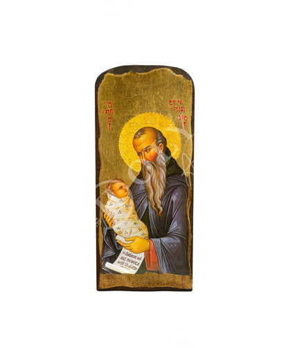 Saint Stylianos icon, Handmade Greek Orthodox icon of St Stylianos of Paphlagonia, Byzantine art wall hanging wood plaque, religious decor - TheHolyArt
