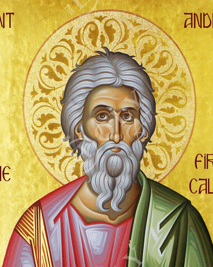 Saint Andrew icon the Apostle, Handmade Greek Orthodox icon of St Andrew, Byzantine art wall hanging, religious gift(1) - TheHolyArt