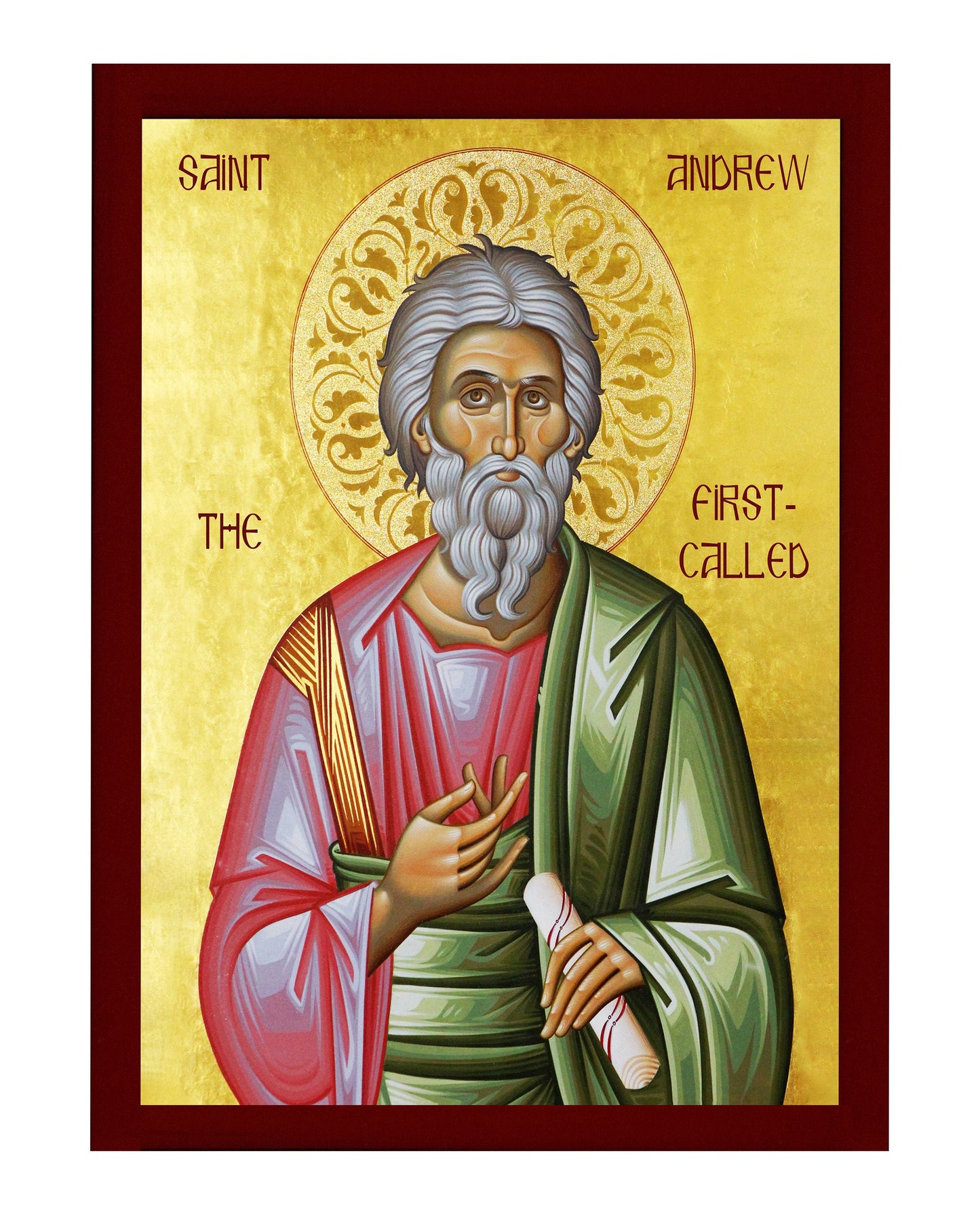 Saint Andrew icon the Apostle, Handmade Greek Orthodox icon of St Andrew, Byzantine art wall hanging, religious gift(1) TheHolyArt