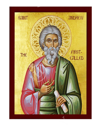 Saint Andrew icon the Apostle, Handmade Greek Orthodox icon of St Andrew, Byzantine art wall hanging, religious gift(1) - TheHolyArt