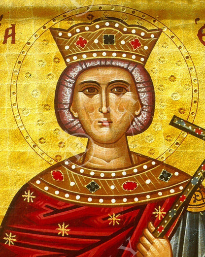 Saint Helen icon, Handmade Greek Christian Orthodox Icon of St Helen, Byzantine art wall hanging wood plaque, religious decor - TheHolyArt