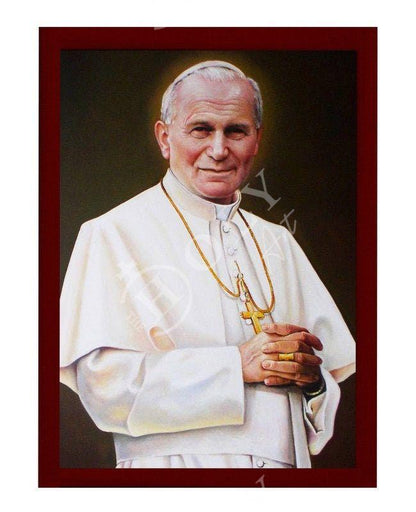 Pope John Paull II, Handmade Greek Catholic Icon, Papa San Giovanni Paolo II Byzantine art wall hanging wood plaque - TheHolyArt