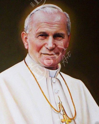 Pope John Paull II, Handmade Greek Catholic Icon, Papa San Giovanni Paolo II Byzantine art wall hanging wood plaque - TheHolyArt