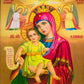 Virgin Mary icon Panagia, Handmade Greek Orthodox Icon of Mother of God, Theotokos Byzantine art wall hanging wood plaque 32x24cm TheHolyArt