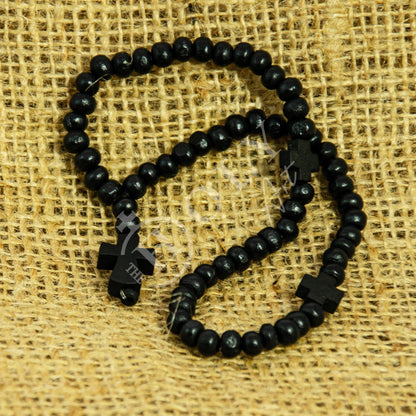 Traditional Catholic Rosary Bracelet with Blessed Rosary wooden and acrylic beads, Christian Prayer Rope with Blessing Cross, Catholic Gift - TheHolyArt