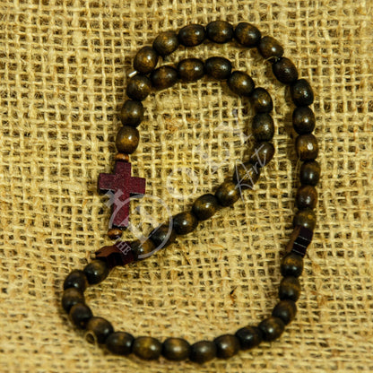 Traditional Catholic Rosary Bracelet with Blessed Rosary wooden and acrylic beads, Christian Prayer Rope with Blessing Cross, Catholic Gift - TheHolyArt
