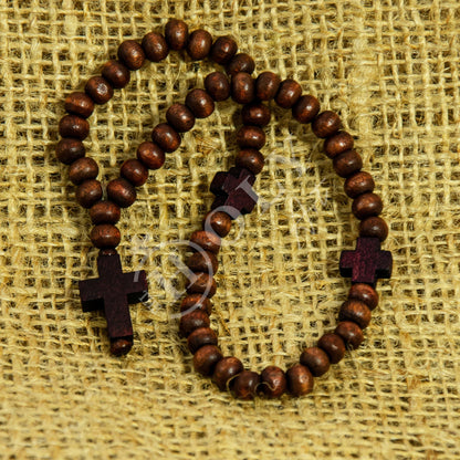 Traditional Catholic Rosary Bracelet with Blessed Rosary wooden and acrylic beads, Christian Prayer Rope with Blessing Cross, Catholic Gift - TheHolyArt
