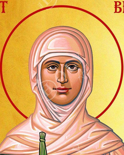 Saint Brigid icon, Handmade Greek Catholic Orthodox icon of St Brigid of Ireland, Byzantine art wall hanging wood plaque religious decor - TheHolyArt