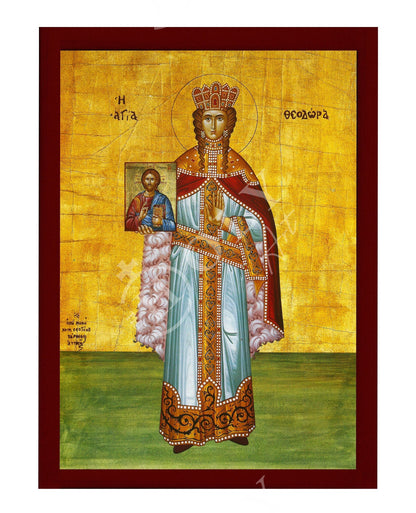Saint Theodora icon the Empress, Handmade Greek Orthodox icon of St Theodora wife of Justinian, Byzantine art wall hanging, religious decor - TheHolyArt