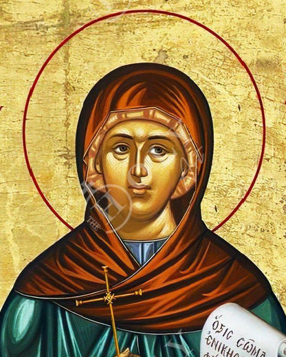 Saint Pelagia icon, Handmade Greek Orthodox icon of St Pelagia of Antioch, Byzantine art wall hanging wood plaque, religious gift - TheHolyArt