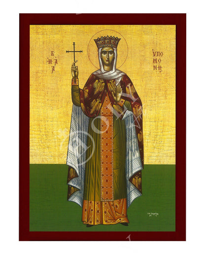 Saint Ypomoni icon (Patience), Handmade Greek Orthodox icon of St Ypomoni, Byzantine art wall hanging icon plaque, religious gift - TheHolyArt