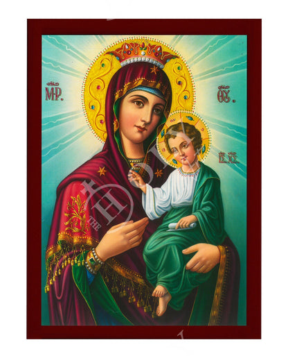 Virgin Mary icon Panagia, Greek Christian Orthodox Icon, Mother of God Byzantine art, Theotokos handmade wall hanging wood plaque - TheHolyArt