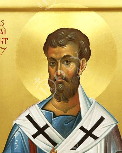 Saint Timothy icon, Handmade Greek Orthodox icon of St Timothy the Apostle, Byzantine art wall hanging icon wood plaque, religious decor - TheHolyArt