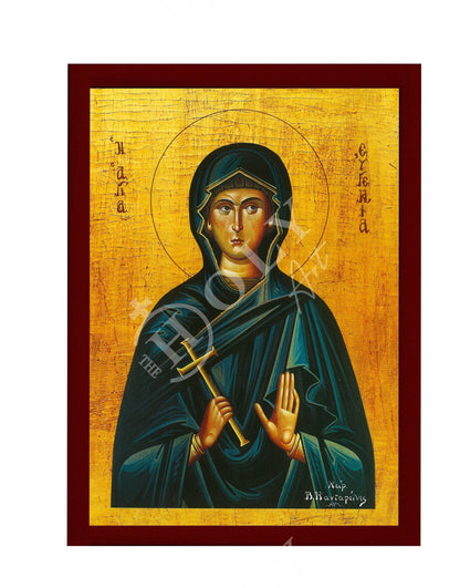 Saint Eugenia icon the Martyr, Handmade Greek Orthodox icon of St Eugenia of Rome, Byzantine art wall hanging, religious gift - TheHolyArt