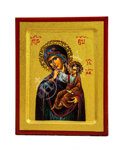 Virgin Mary icon Panagia Paramythia, Handmade Greek Orthodox Icon, Mother of God Byzantine art, Theotokos Christian wall hanging wood plaque - TheHolyArt