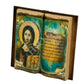 Jesus Christ icon, Handmade Greek Orthodox icon of our Lord, Byzantine art wall hanging natural plaque icon 20x21cm, religious gift - TheHolyArt