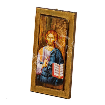 Jesus Christ icon, Handmade Greek Orthodox icon of our Lord, Byzantine art wall hanging wood plaque icon, wedding gift, religious decor - TheHolyArt
