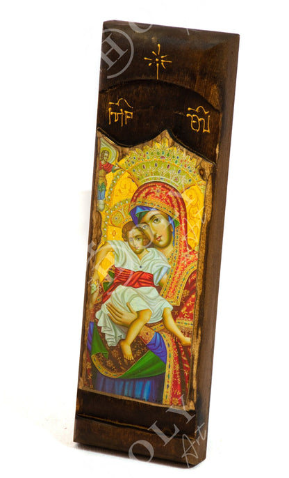 Virgin Mary icon Panagia Eleousa, Handmade Greek Orthodox Icon, Mother of God Byzantine art wall hanging, Theotokos icon, religious decor - TheHolyArt