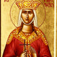 Saint Ketevan icon, Handmade Greek Orthodox icon of St Ketevan of Georgia, Byzantine art wall hanging wood plaque, religious decor TheHolyArt