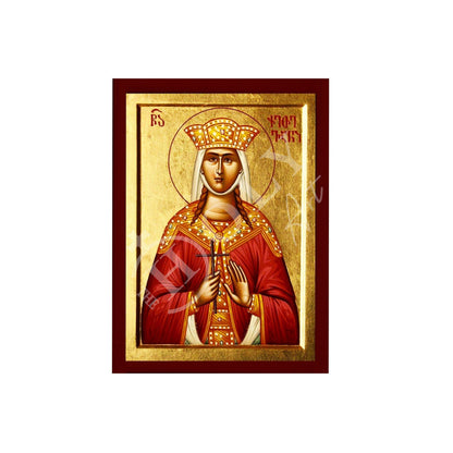 Saint Ketevan icon, Handmade Greek Orthodox icon of St Ketevan of Georgia, Byzantine art wall hanging wood plaque, religious decor - TheHolyArt