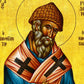 Saint Spyridon icon, Handmade Greek Orthodox icon of St Spyridon, Byzantine art wall hanging icon on wood plaque, religious decor TheHolyArt