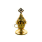 Christian Brass Table Oil Vigil Lamp with Cross, Hand-painted Prayer Standing Oil Lamp, Orthodox Oil Candle with glass cup, religious decor TheHolyArt