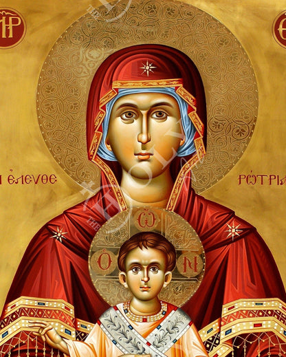 Virgin Mary icon Panagia Eleftherotria, Handmade Greek Orthodox Icon of Theotokos the Liberator, Byzantine art wall hanging plaque gift idea - TheHolyArt
