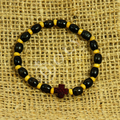 Traditional Catholic Rosary Bracelet with Blessed Rosary wooden and acrylic beads, Christian Prayer Rope with Blessing Cross, Catholic Gift - TheHolyArt