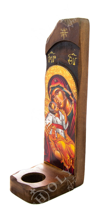 Virgin Mary icon Panagia Iconostasis, Handmade Greek Orthodox Icon, Mother of God Byzantine art altar, Theotokos wall hanging wood plaque - TheHolyArt
