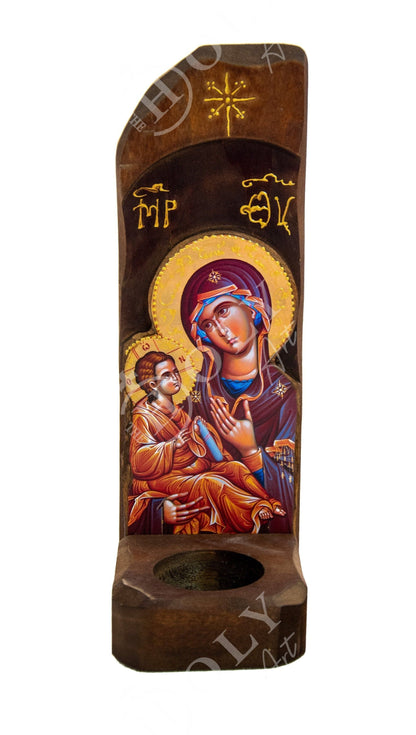 Virgin Mary icon Panagia Iconostasis, Handmade Greek Orthodox Icon, Mother of God Byzantine art altar, Theotokos wall hanging wood plaque - TheHolyArt