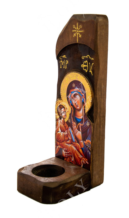 Virgin Mary icon Panagia Iconostasis, Handmade Greek Orthodox Icon, Mother of God Byzantine art altar, Theotokos wall hanging wood plaque - TheHolyArt
