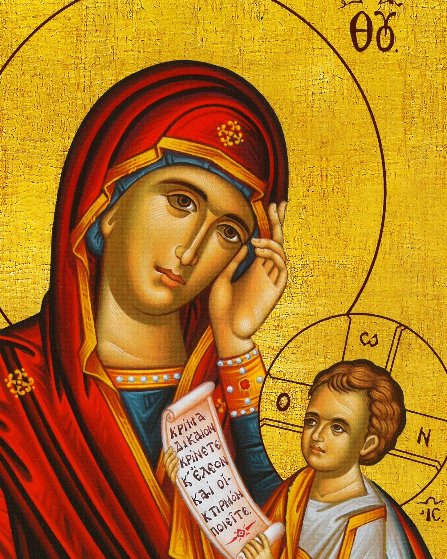 Virgin Mary icon Panagia Pausolipi, Greek Christian Orthodox Icon, Mother of God Byzantine art, Theotokos handmade wall hanging wood plaque TheHolyArt