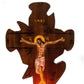 Crucifix Orthodox Iconostasis 45x25cm, Jesus Christ Blessing Cross, Byzantine art wall hanging, Greek Handmade wooden Cross, religious decor TheHolyArt