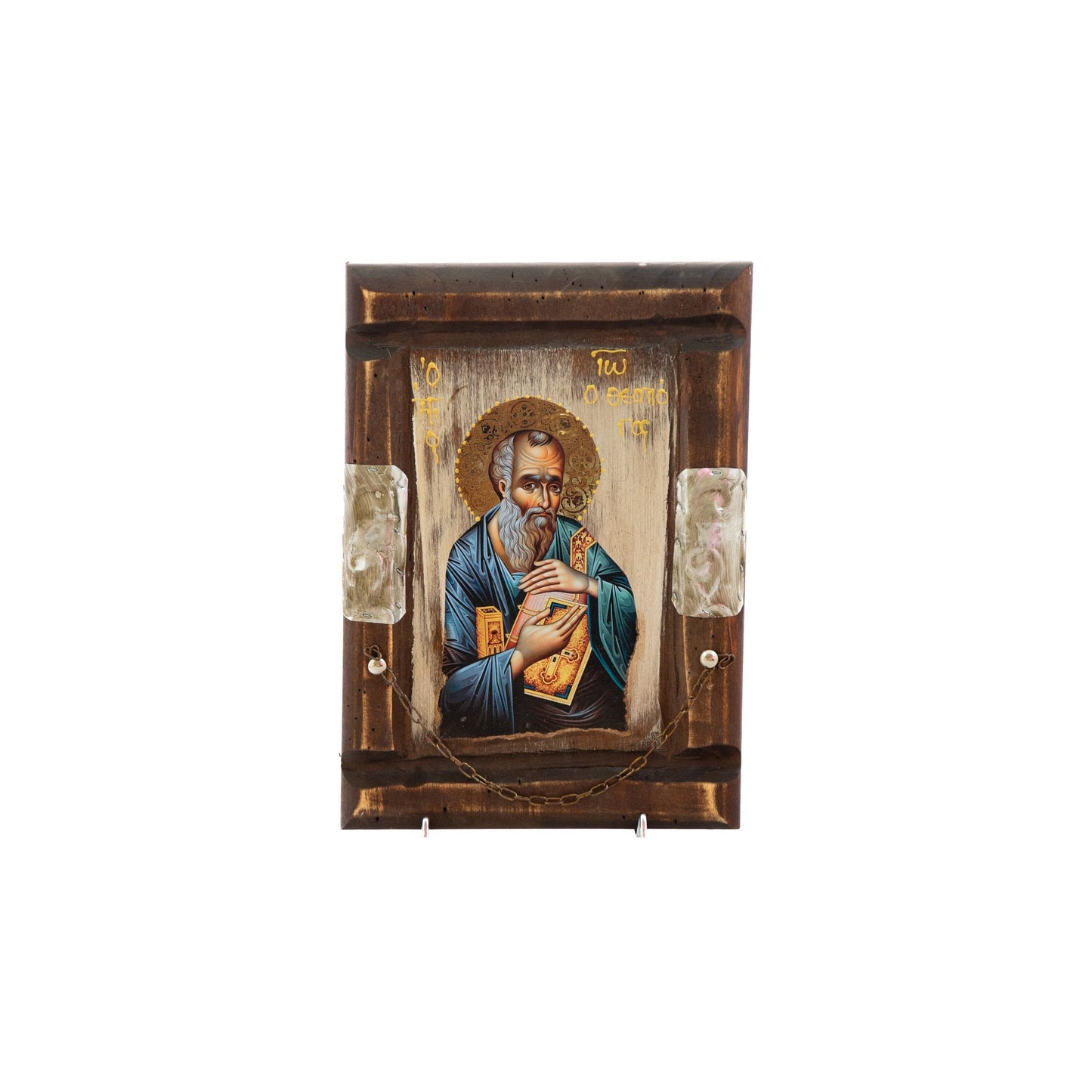 Saint John Evangelist icon, Orthodox icon St John the Theologian, Apostle John Byzantine art wall hanging, Handmade icon wood plaque 29x21cm TheHolyArt