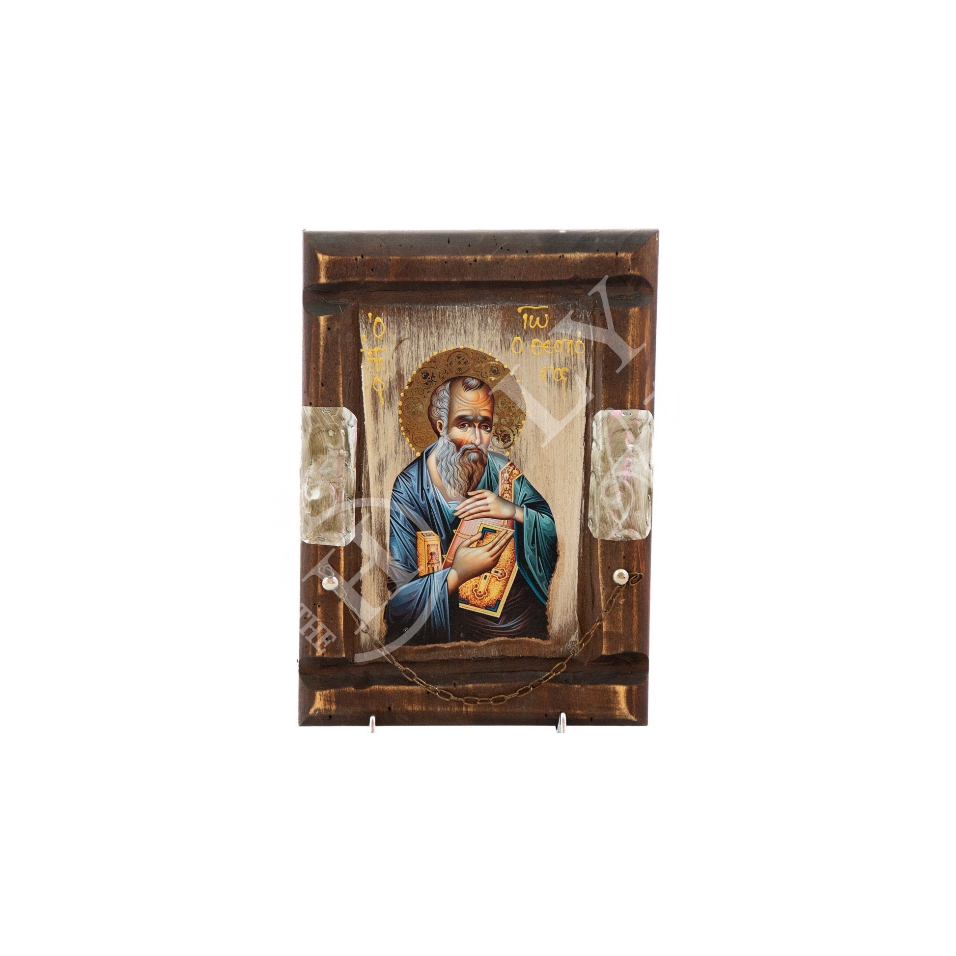 Saint John Evangelist icon, Orthodox icon St John the Theologian, Apostle John Byzantine art wall hanging, Handmade icon wood plaque 29x21cm TheHolyArt