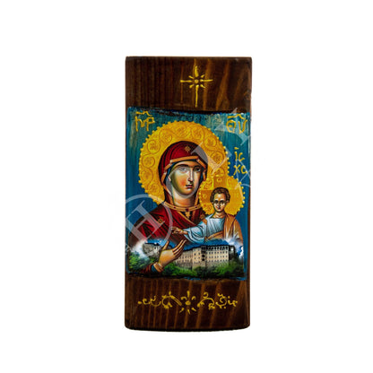 Virgin Mary icon Panagia Sumela, Handmade Greek Orthodox Icon, Mother of God Byzantine art wall hanging, Theotokos icon wood plaque - TheHolyArt