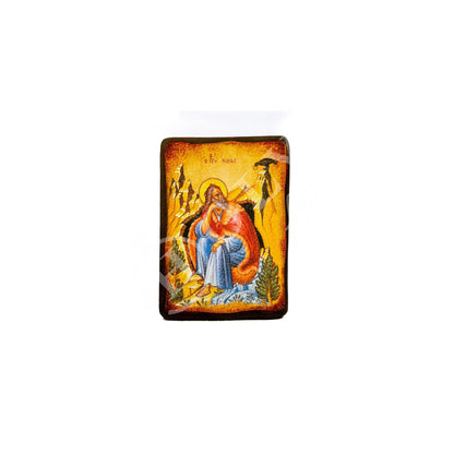 Prophet Elijah icon, Handmade Greek Orthodox icon of Saint Elias, Byzantine art wall hanging on wood plaque icon, religious decor - TheHolyArt