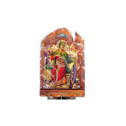 Saint Catherine icon, Handmade Greek Orthodox icon of St Katherine, Byzantine art wall hanging canvas icon plaque 45x29cm, wedding gift - TheHolyArt