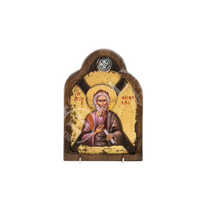 Saint Andrew icon, Handmade Greek Orthodox icon St Andrew, Apostle Andrew Byzantine art wall hanging wood plaque 29x21cm, wedding gift - TheHolyArt