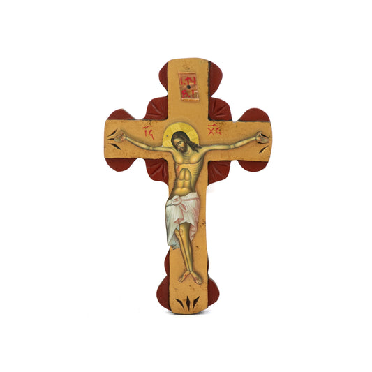 Crucifix Jesus Christ Cross, Blessing Cross, Byzantine art wall hanging, Greek Handmade Orthodox wooden Cross 34x22cm, wedding gift TheHolyArt