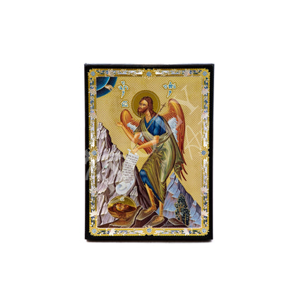 Saint John icon, Byzantine art wall hanging, Greek Orthodox handmade wood icon plaque of Saint John Baptist 27x21cm, religious home decor - TheHolyArt