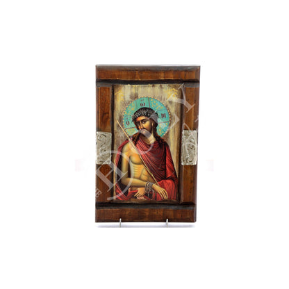 Jesus Christ icon, Handmade Greek Orthodox icon of Nymphios Bridegroom, Byzantine art wall hanging icon wood plaque 38x24cm, religious decor - TheHolyArt