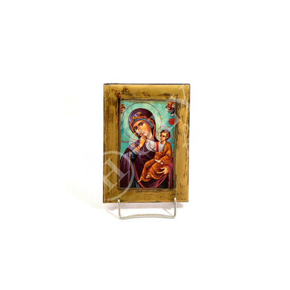 Virgin Mary icon Panagia Paramythia, Handmade Greek Orthodox icon gold leaf Mother of God, Theotokos Byzantine art wall hanging - TheHolyArt