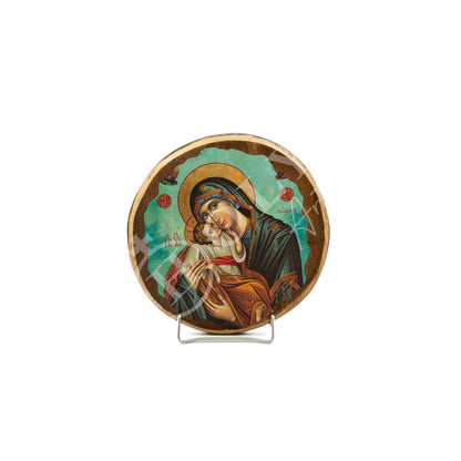 Virgin Mary icon Panagia, Handmade Greek Orthodox Icon, Mother of God Byzantine art wall hanging, Theotokos religious icon wood plaque - TheHolyArt