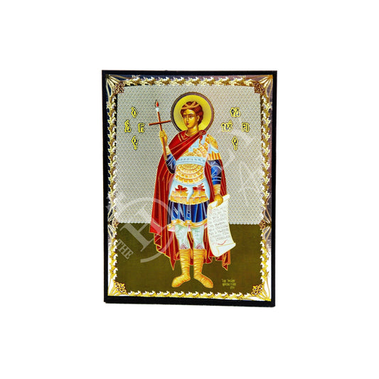 Saint Phanourios icon, Handmade Greek Orthodox icon St Fanourios, Byzantine art wall hanging wood plaque icon, religious decor 22x16cm TheHolyArt