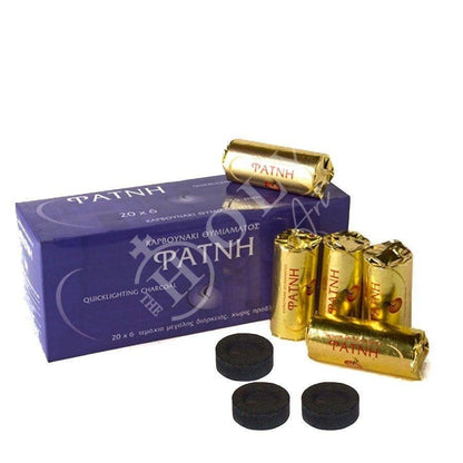 Quick Lighting Greek Charcoal Disc Briquets for Incense Burning, Instant Woodbine Hookah Coal Package of 4 Charcoal Rolls 35mm (24 pieces) - TheHolyArt