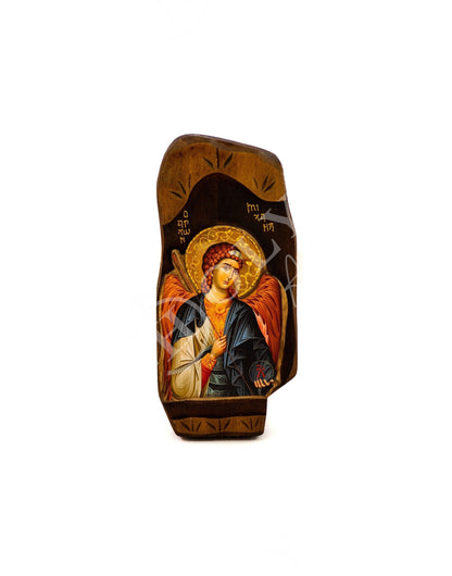 Archangel Michael icon, Handmade Greek Orthodox icon of St Michael, Byzantine art wall hanging on wood plaque, religious decor - TheHolyArt