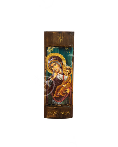Virgin Mary icon Panagia Paramythia, Handmade Greek Orthodox icon of Mother of God, Theotokos Byzantine art wall hanging wood plaque - TheHolyArt